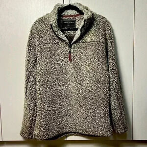 True Grit Sherpa frosted tip sweater with 1/4 zip size S